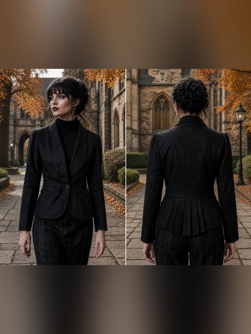 Mossimo Peplum Blazer L Black Tailored Goth Office Alt Feminine
